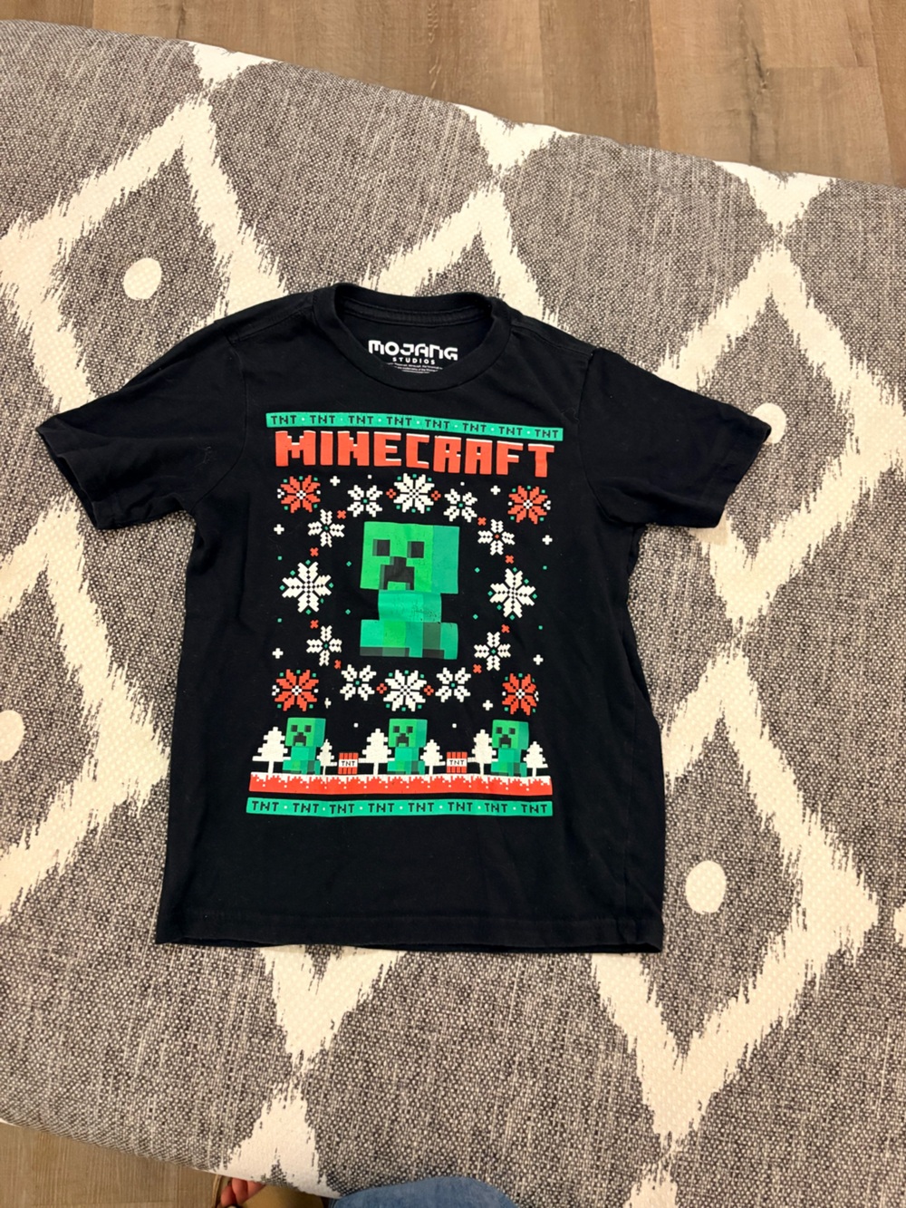 Minecraft Kids Black Holiday Creeper Tee